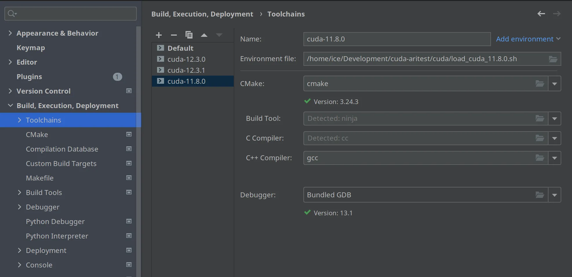 CLion Toolchains